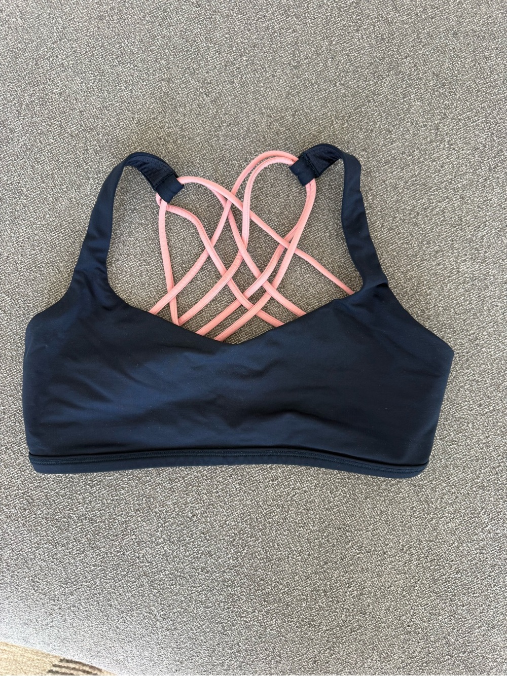 Lululemon Navy & Pink Strappy Sports Bralette